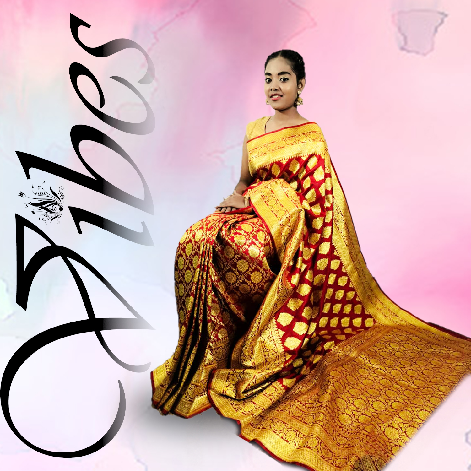 Banarasi Vintage Style Half Half Saree 2 Different Butte Design Vibes Collection Vibes Collection